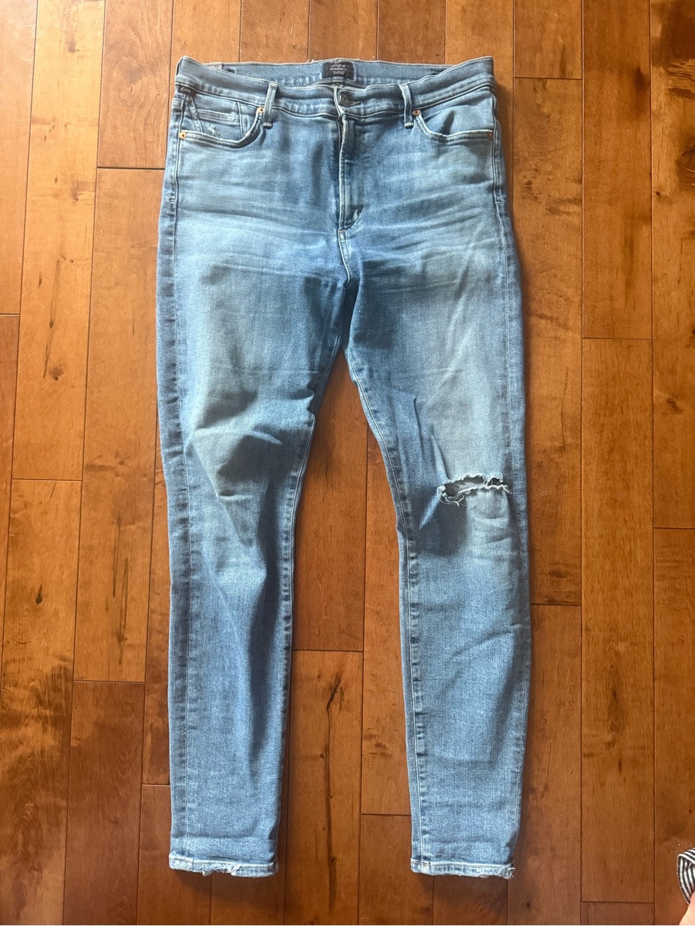 Citizens Of Humanity Light Blue Distressed Skinny Jeans